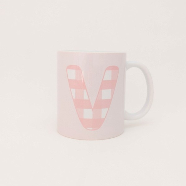 Taza con inicial personalizable - vichy
