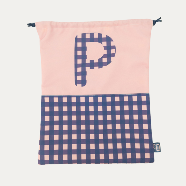 Bolsa de lona fina - vichy marino