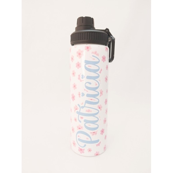 Bidón aluminio 800 ml - flores rosas